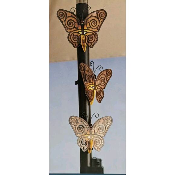 Pier 1 Umbrella Pole Light Battery Op 5Ft Cord 3 Butterfly Lights 6 Hr Timer NIB - Picture 7 of 7